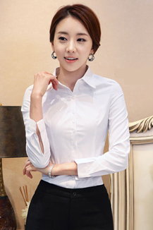 女士長(zhǎng)袖白襯衫定做 女士長(zhǎng)袖白襯衫定做