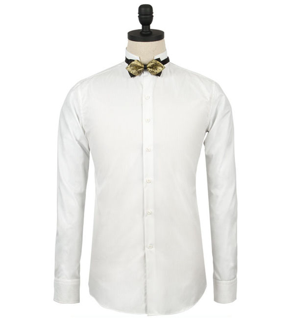 白色全棉男士商務長袖襯衫